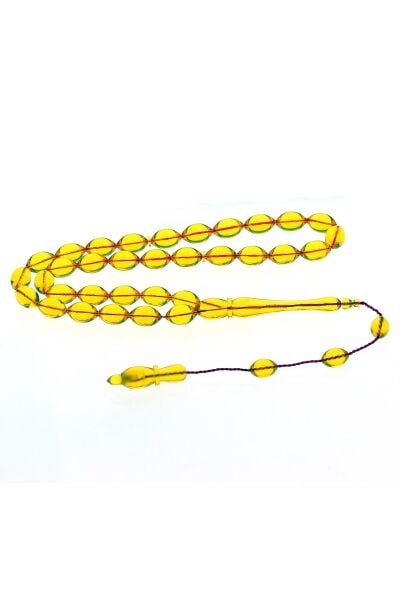 Usta İşçilikli Özel Renk Tonu Sistemli Sıkma Kehribar Tesbih SGTL9404