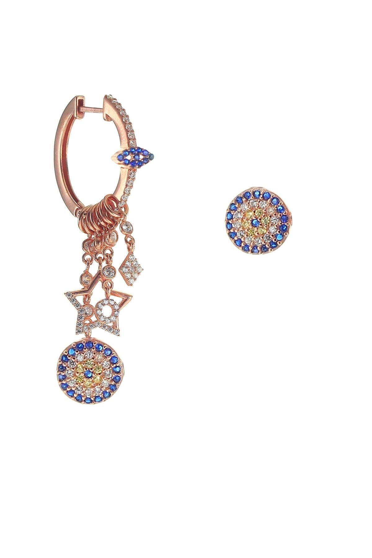 Gümüş nazar modeli şans küpe SGTL8718