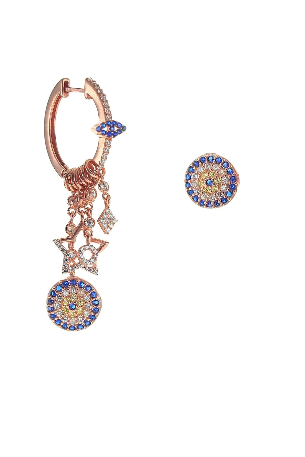 Gümüş nazar modeli şans küpe SGTL8718
