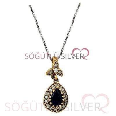 kök safir taşlı otantik üçlü set set8389