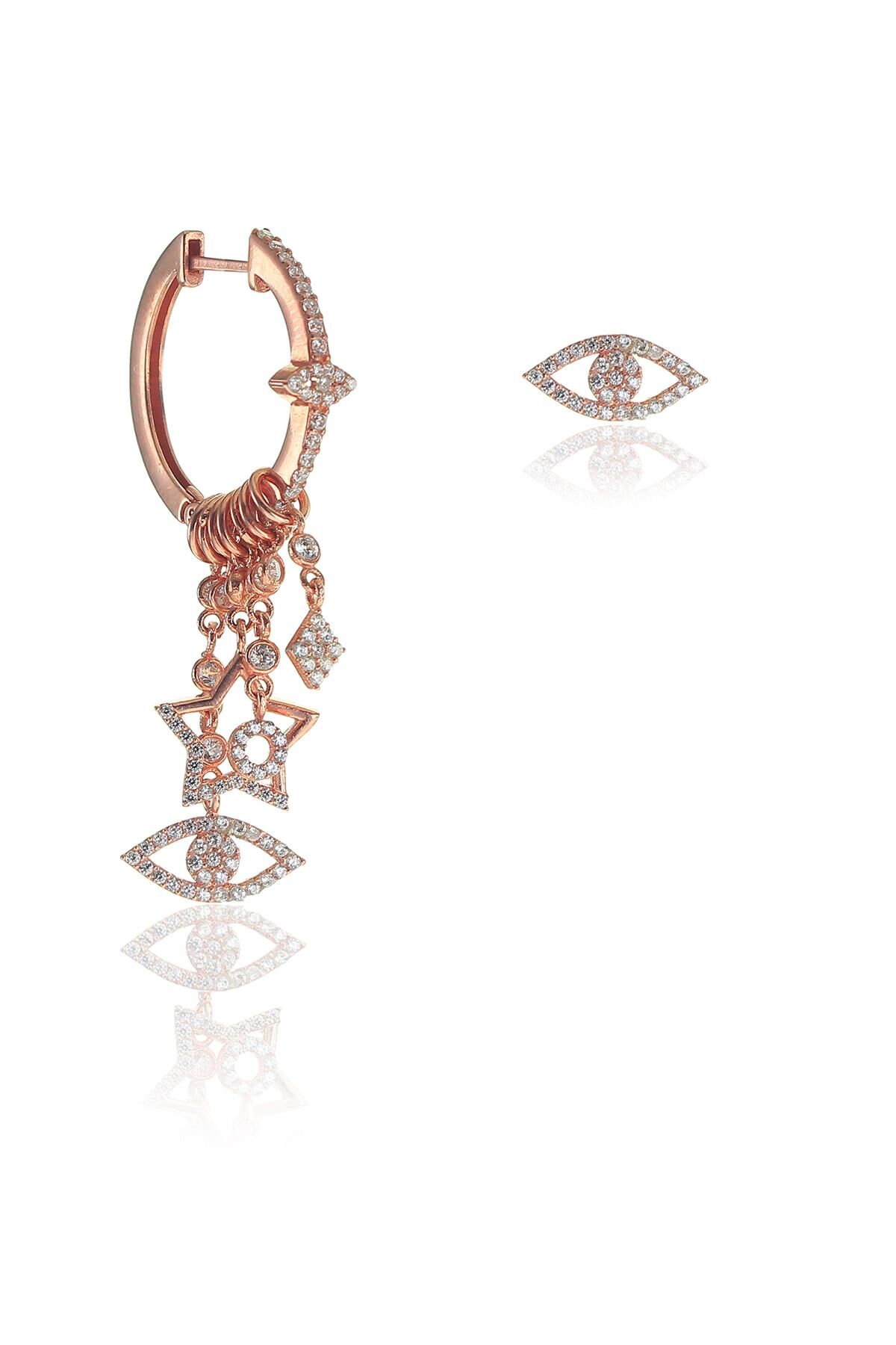 Gümüş göz modeli şans küpe SGTL8720