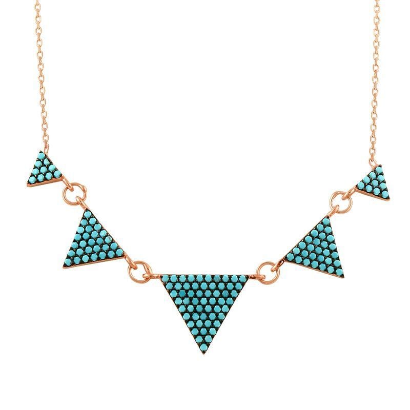 rose nano turkuaz taşlı kolye SGTL2494