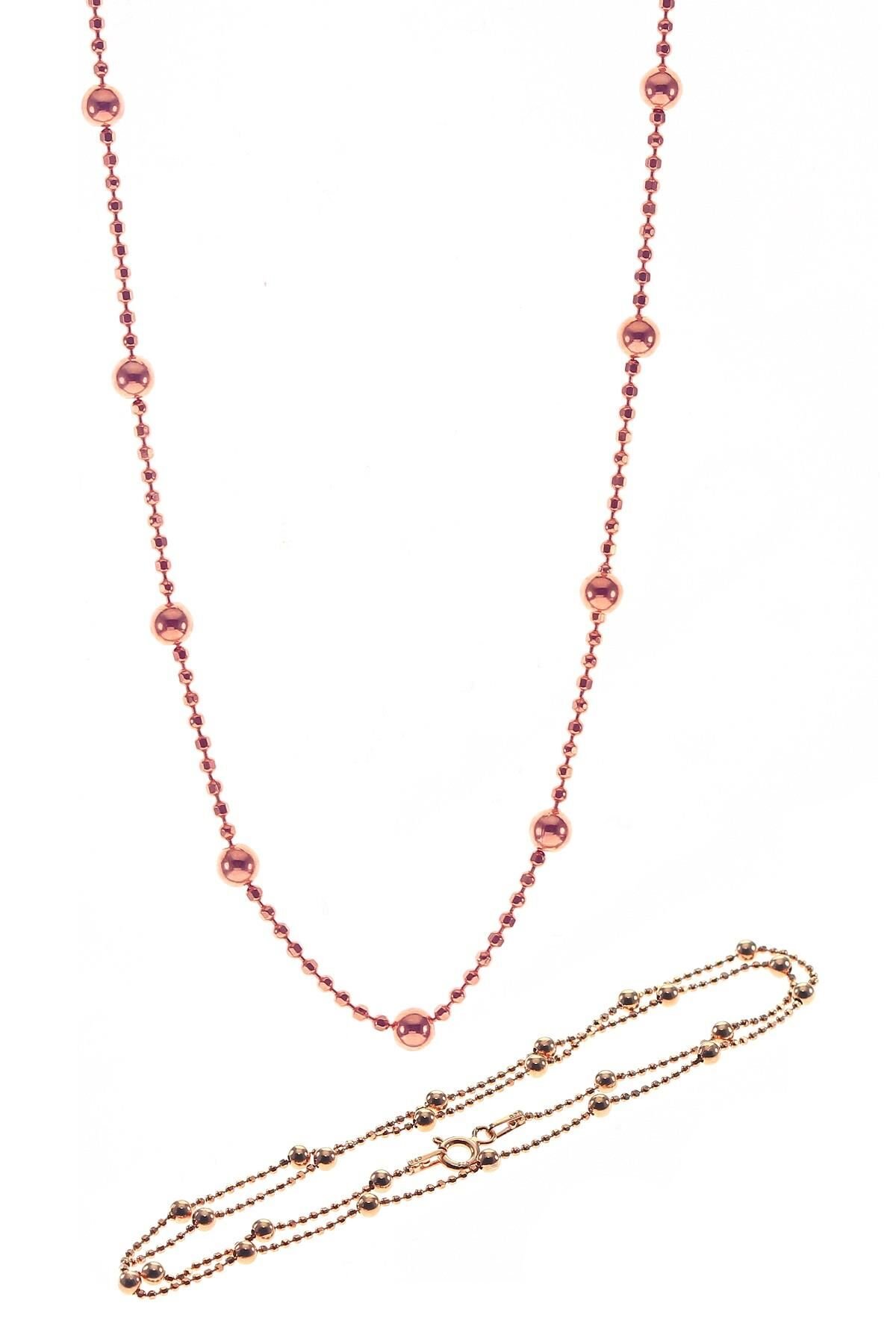 Gümüş 60 cm rose hepsi top top zincir SGTL8738