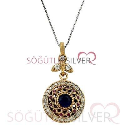 Kök safir ve zirkon taşlı otantik üçlü set set8382