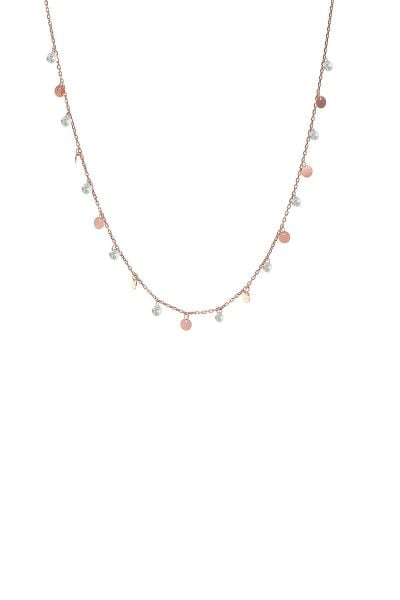 Gümüş pullu ve zirkon taşlı kolye SGTL8745