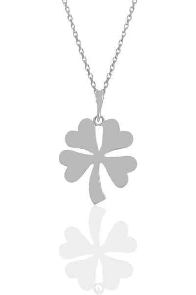 Gümüş rodyumlu dört yapraklı yonca kolye SGTL11109RODAJ