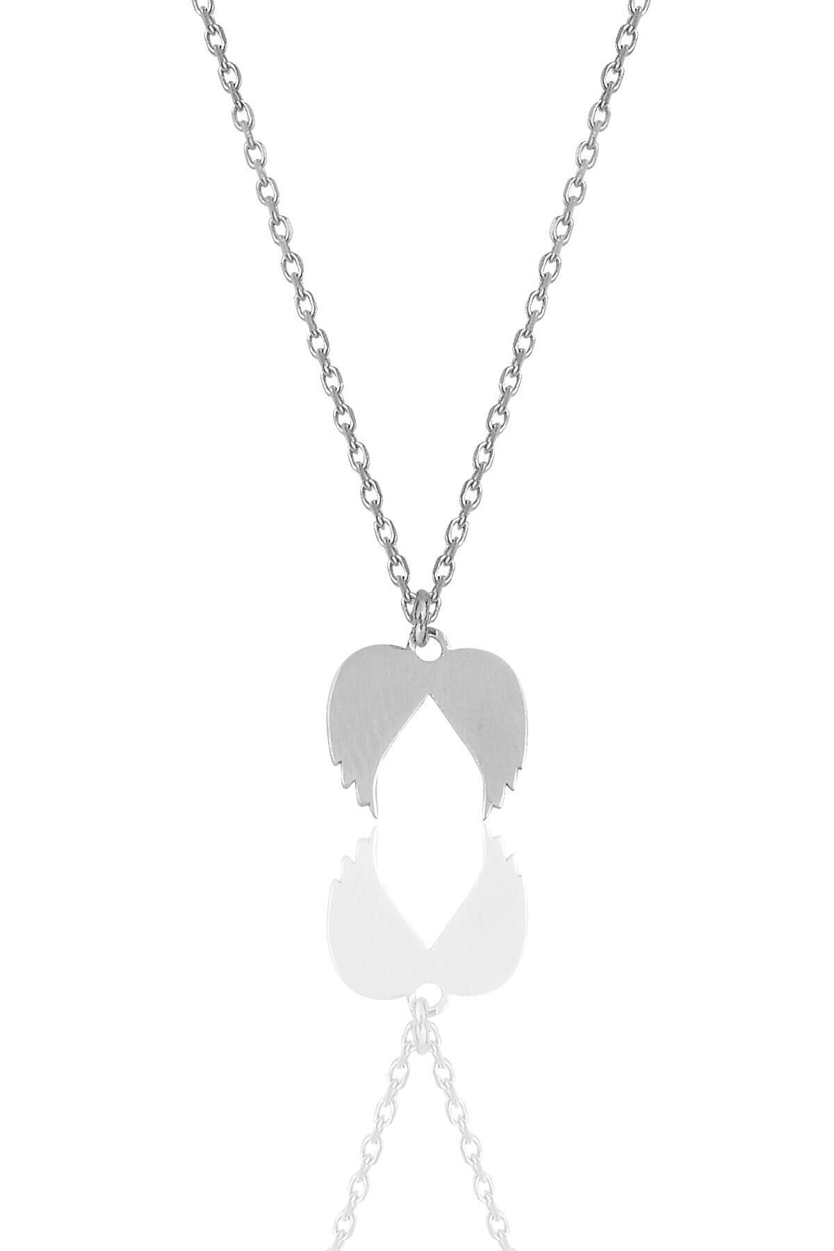 Gümüş rodyumlu kanat kolye SGTL12013RODAJ