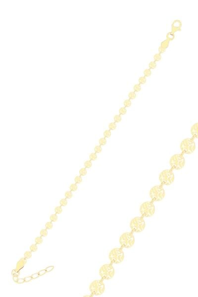 Gümüş altın yaldızlı dövme modeli pullu bileklik SGTL10514GOLD