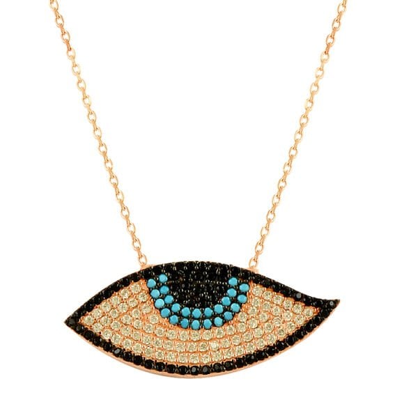 nano turkuaz taşlı göz modeli ortaboy nazar kolye SGTL2510