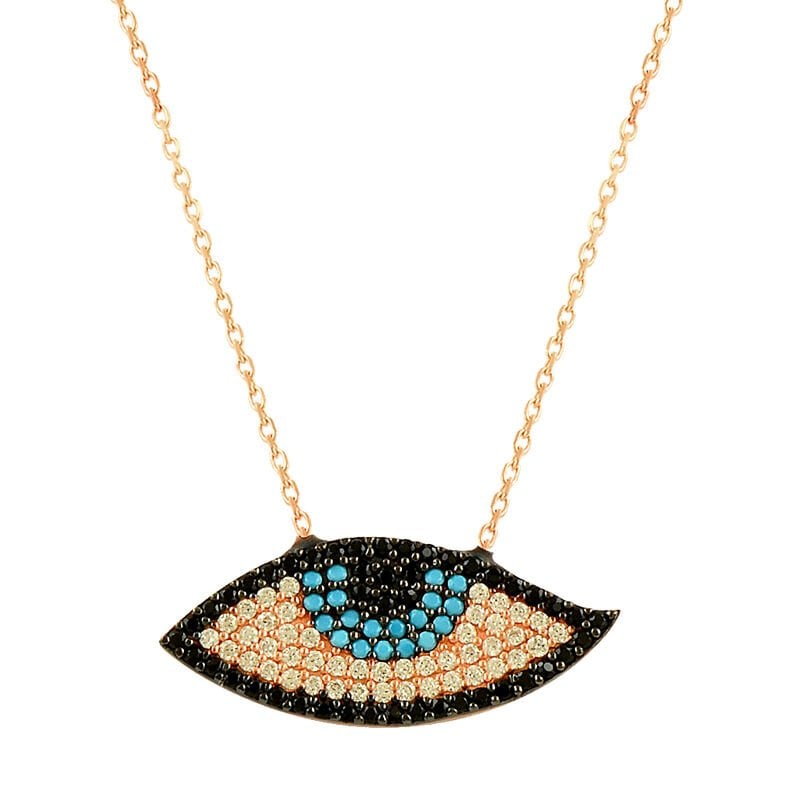 nano turkuaz taşlı göz modeli küçük boy nazar kolye SGTL2511