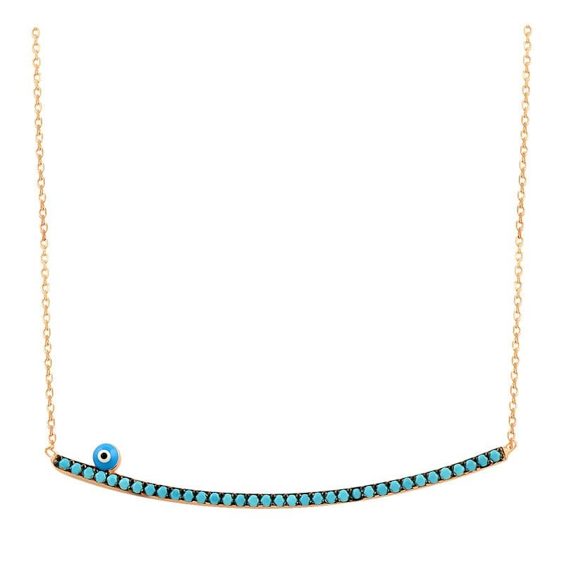 nano turkuaz taşlı mineli kolye SGTL2506