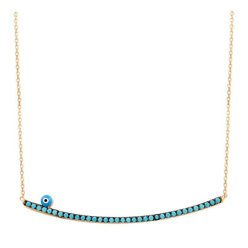 nano turkuaz taşlı mineli kolye SGTL2506