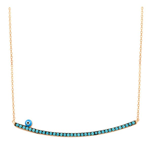 nano turkuaz taşlı mineli kolye SGTL2506