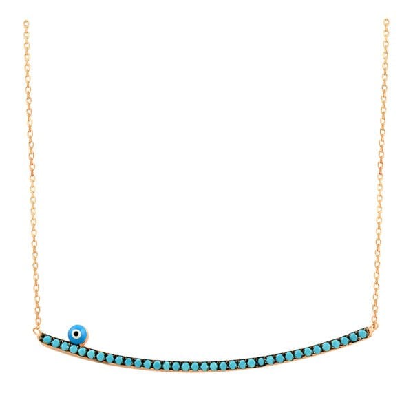 nano turkuaz taşlı mineli kolye SGTL2506