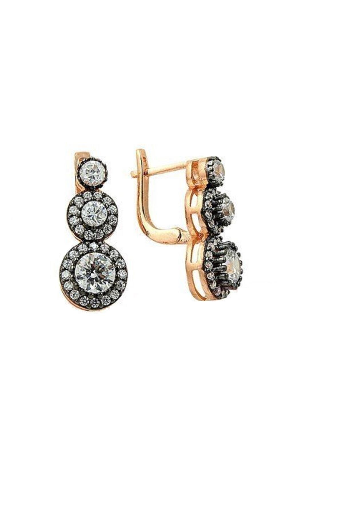 Tria  rose elmas montürlü küpe küpe8546
