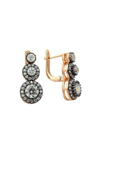 Tria  rose elmas montürlü küpe küpe8546