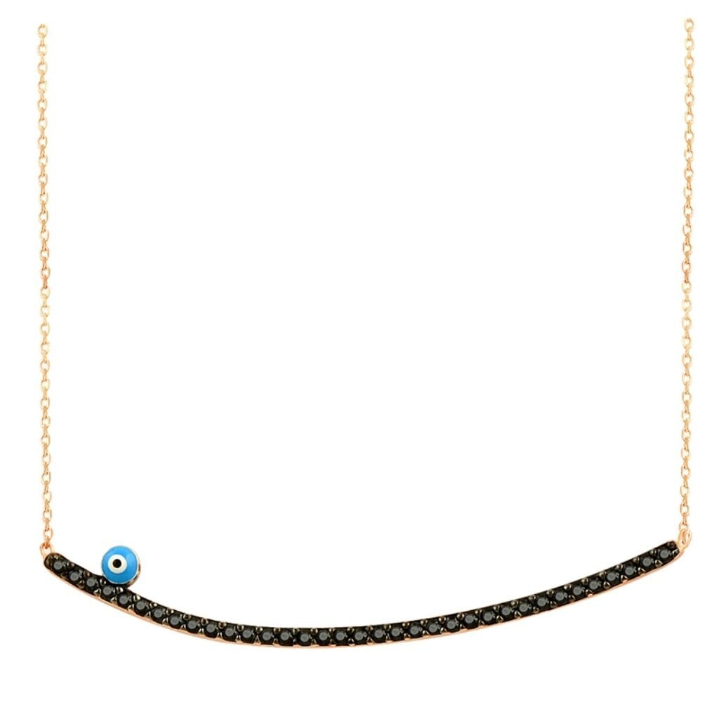 siyah taşlı mineli kolye SGTL2507