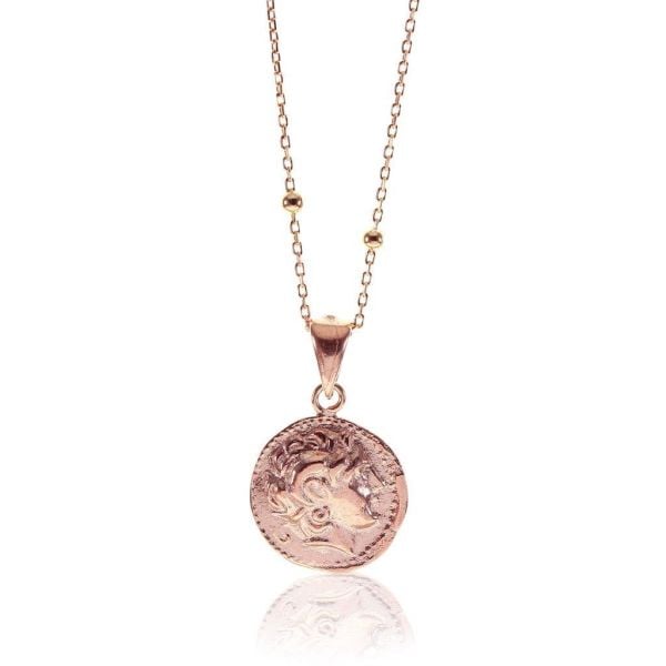 antik para ve top top zincirli kolye SGTL8111