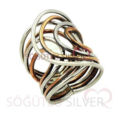 otantik modern oval halkalı üçü set set8372