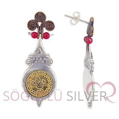 osmanlı tuğralı otantik küpe kupe8225