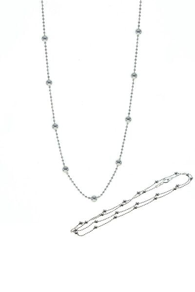Gümüş 60 cm rodyumlu hepsi top top zincir SGTL8734