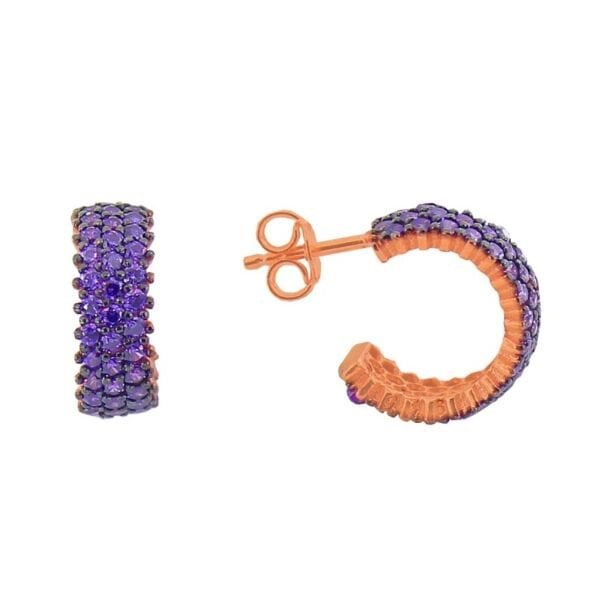 amatis taşlı üç sıralı tamtur küpe SGTL2958