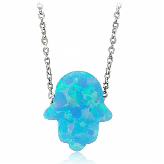 opal taşlı fatma ana eli kolye SGTL1739