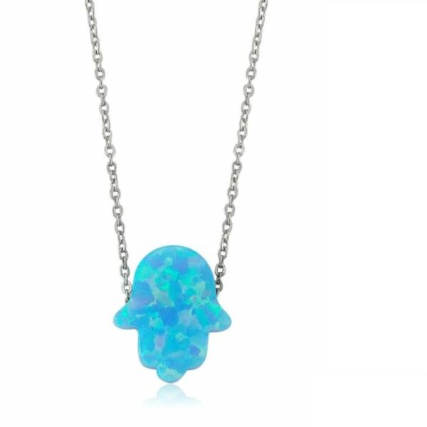 opal taşlı fatma ana eli kolye SGTL1739