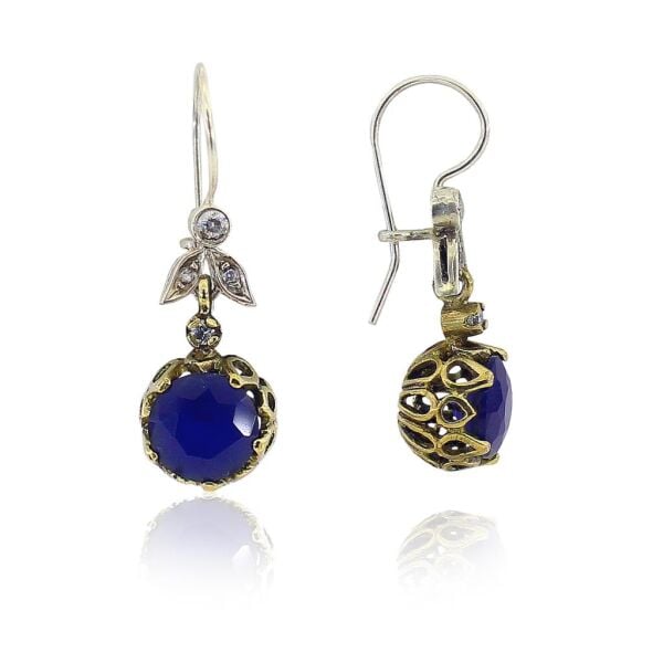 safir taşlı otantik küpe SGTL3254