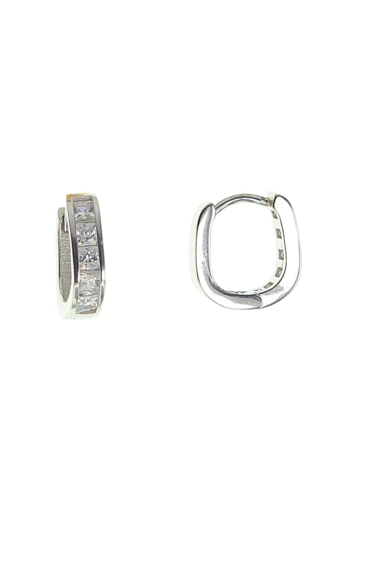 Gümüş baget taşlı  küpe SGTL8695