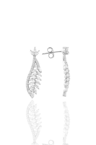 Gümüş rodyumlu  pırlanta modeli beyaz altın görünümlü kolye küpe ve yüzük seti SGTL10949