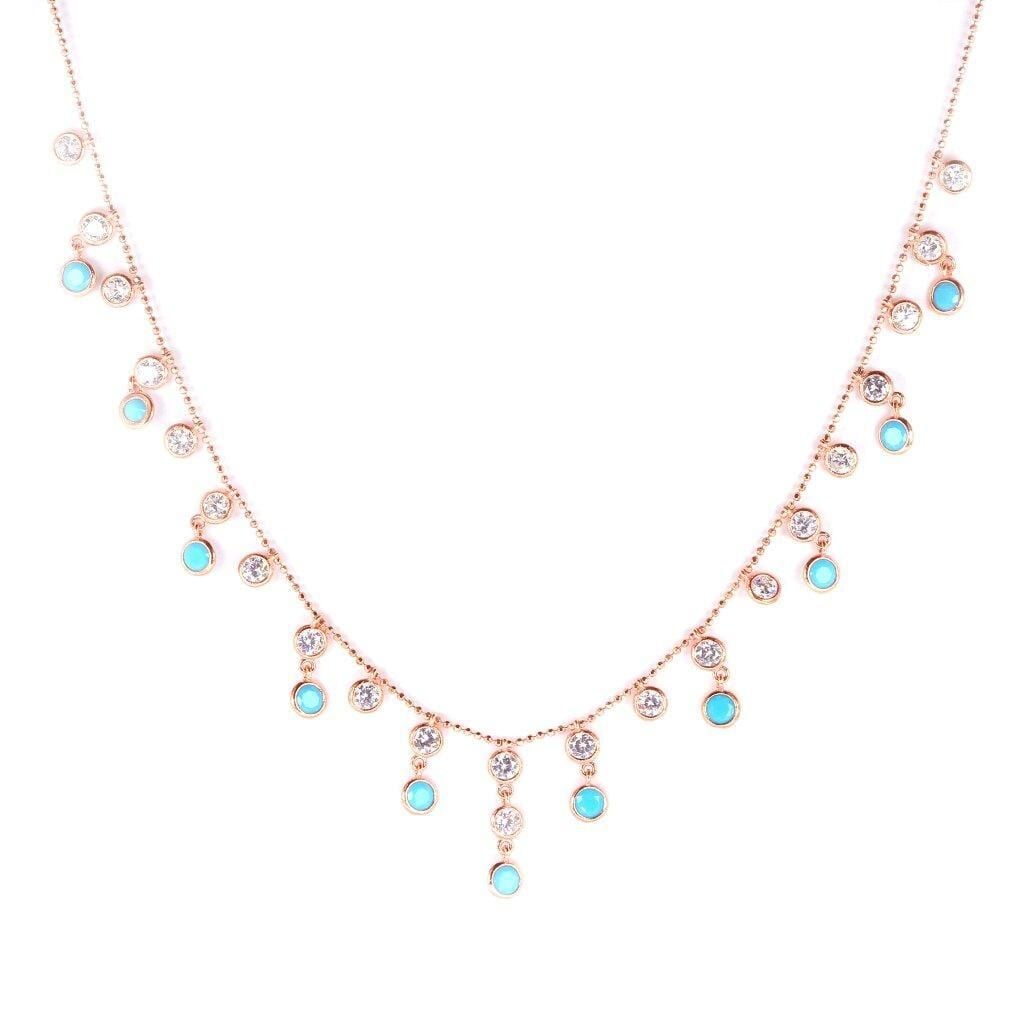 turkuaz taşlı yağmur kolye SGTL4673