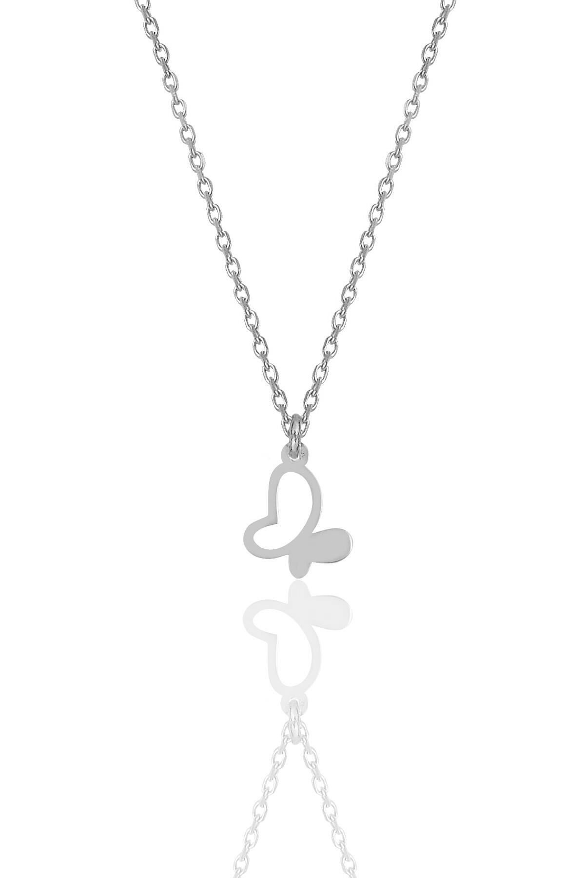 Gümüş rodyumlu kelebek kolye  SGTL12007RODAJ