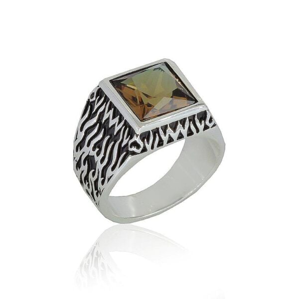 zultanit taşlı erkek yüzüğü SGTL4679