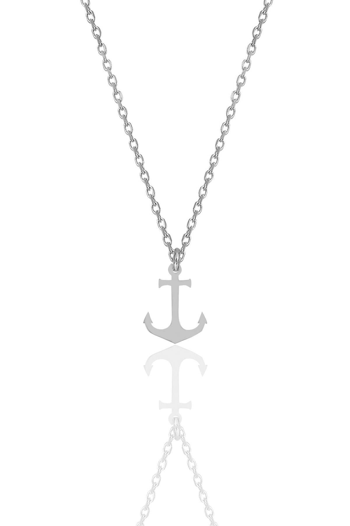 Gümüş rodyumlu çapa kolye SGTL12002RODAJ