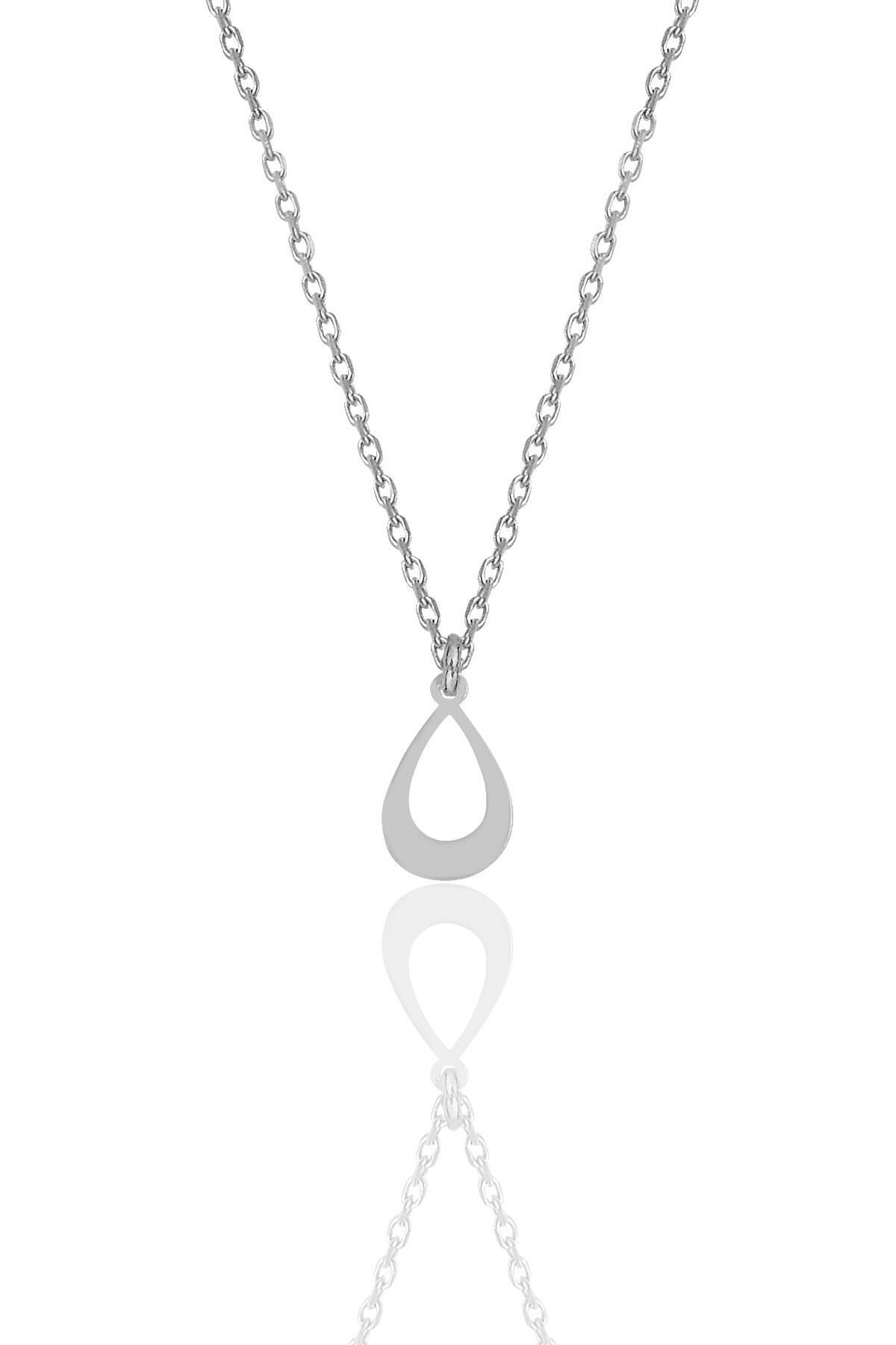 Gümüş rodyumlu damla kolye SGTL12001RODAJ