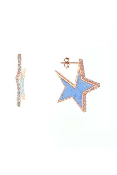 Gümüş mineli star küpe SGTL8706