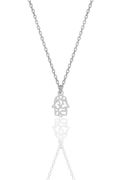 Gümüş rodyumlu  Fatma ana eli kolye SGTL11999RODAJ