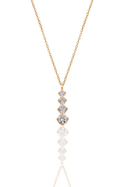 Gümüş rose zirkon taşlı pırlanta modeli pırıltı üçlü set SGTL11088ROSE