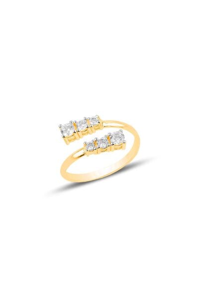 Gümüş altın yaldızlı zirkon taşlı pırlanta modeli pırıltı üçlü set SGTL11088GOLD