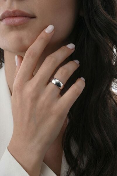 925 Ayar Gümüş Alyans Unisex Klasik Alyans Yüzük - Düz Tasarım Söz ve Nişan Yüzüğü 25