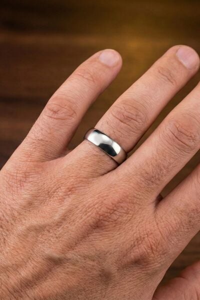 925 Ayar Gümüş Alyans Unisex Klasik Alyans Yüzük - Düz Tasarım Söz ve Nişan Yüzüğü