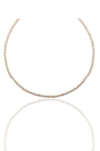 Gümüş rose ve rodyumlu  dorica kolye SGTL10390RENKLI