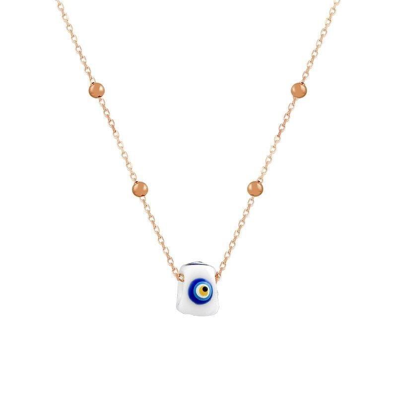 Nazar mineli toptop zincirli kolye SGTL7306