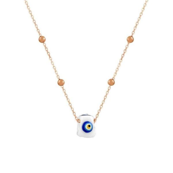 Nazar mineli toptop zincirli kolye SGTL7306