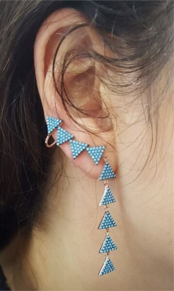 nano turkuaz (firuze)taşlı uzay yolu küpe kupe8337