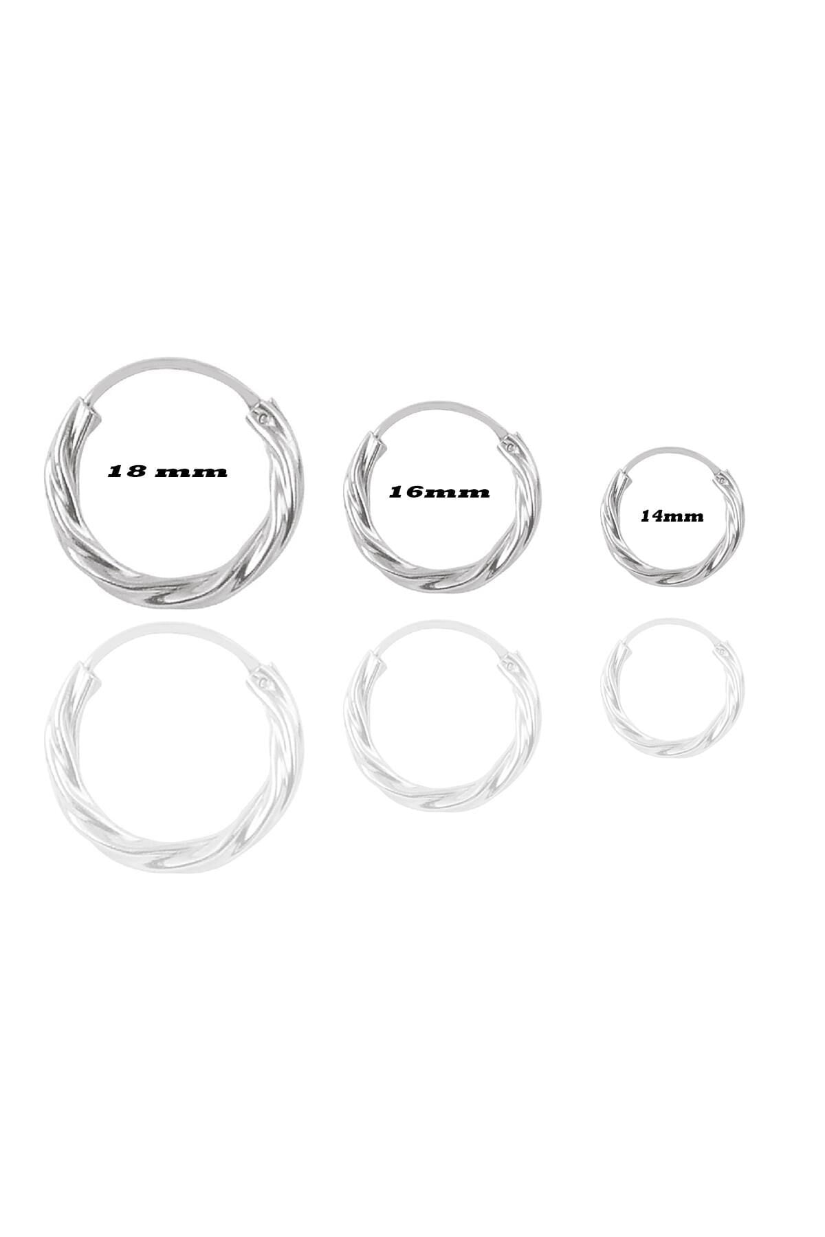 Gümüş rodyumlu 3 boydan oluşan burgu küpe SGTL11083RODAJ