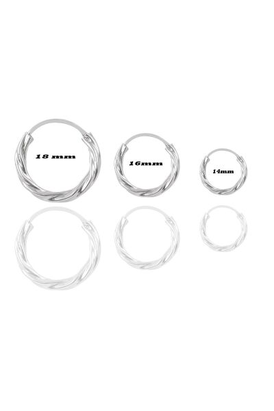 Gümüş rodyumlu 3 boydan oluşan burgu küpe SGTL11083RODAJ