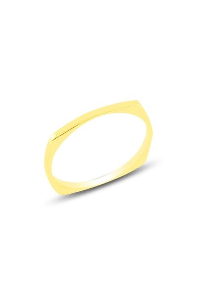 Gümüş altın yaldızlı sade delicate gümüş yüzük SGTL10617GOLD