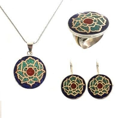 MOZAİK DOĞALTAŞLI ÜÇLÜ SET set8364